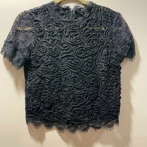 Zara Embroidered Lace Top